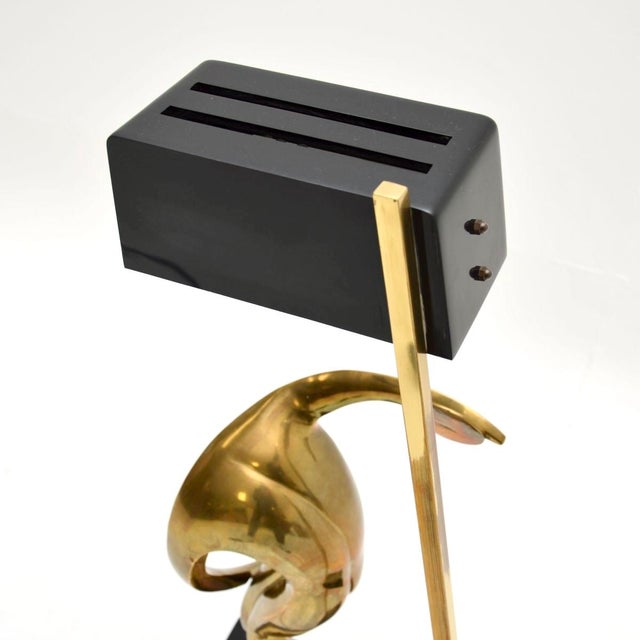 Vintage Italian Sculptural Bronze Table Lamp by Maxime Delo, 1970s For Sale - Image 6 of 14
