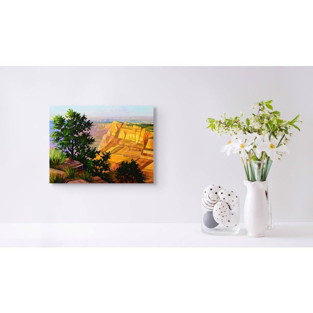 Early 21st Century Golden Canyon by Michelle Condrat | Oil on panel Landscape with canyon and trees. For Sale - Image 5 of 5