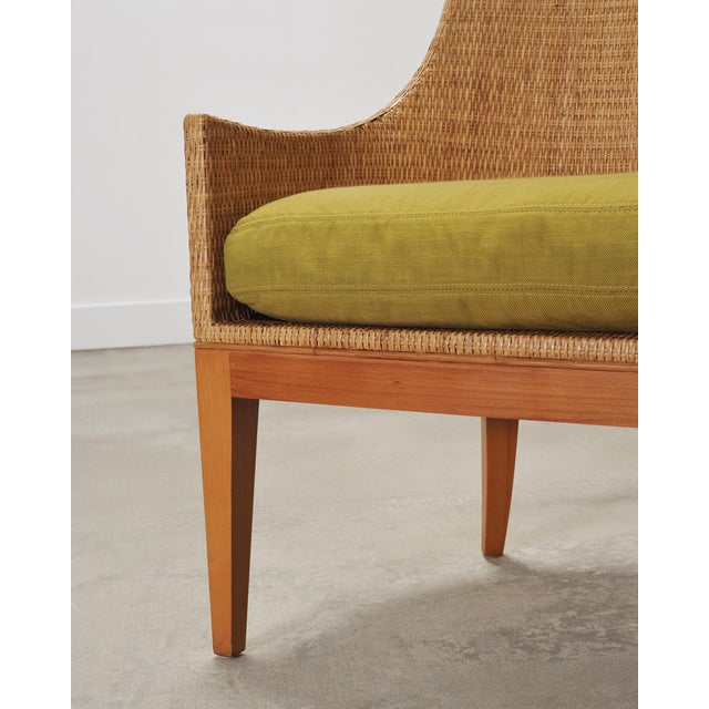 2000 - 2009 Set of Six McGuire Umbria Woven Rattan Cane Dining Armchairs For Sale - Image 5 of 18