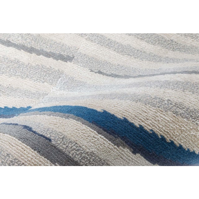 Modern Abstract Wool Runner Hand-Knotted in Tibet by Doris Leslie Blau Size: 2'0" × 16'2" (60 × 492 cm) Woven in Tibet...
