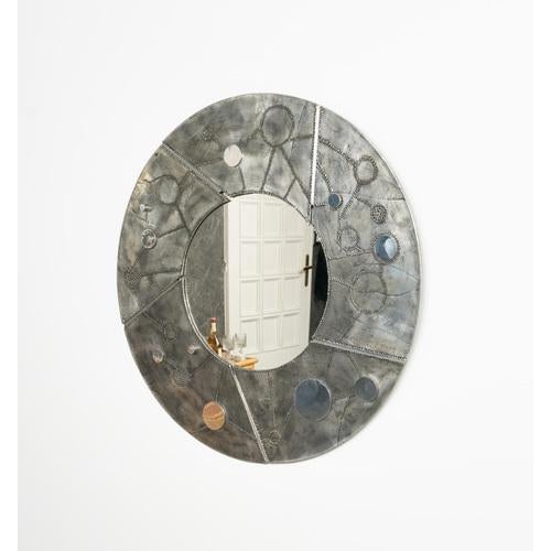 Round Wall Mirror in Aluminum and Steel by Bianca Garinei for Banci, 1970s For Sale - Image 9 of 13