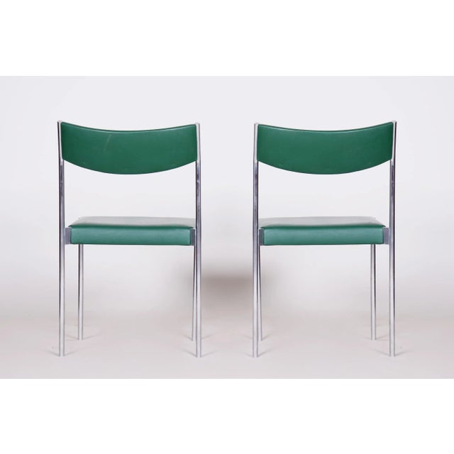 Bauhaus Dining Chairs in Chrome & Leatherette, Central Europe, 1950s, Set of 4 For Sale - Image 4 of 13