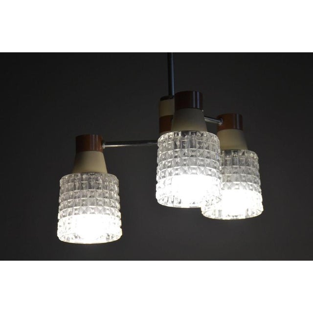 Mid-Century Chandelier in Chromed Steel and Glass from Drukov, Czech, 1970s For Sale - Image 12 of 13