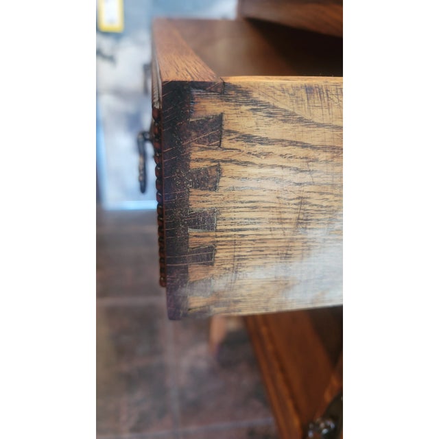 Wood 1890s Antique Jacobean Barley Twist English Oak Sideboard For Sale - Image 7 of 10