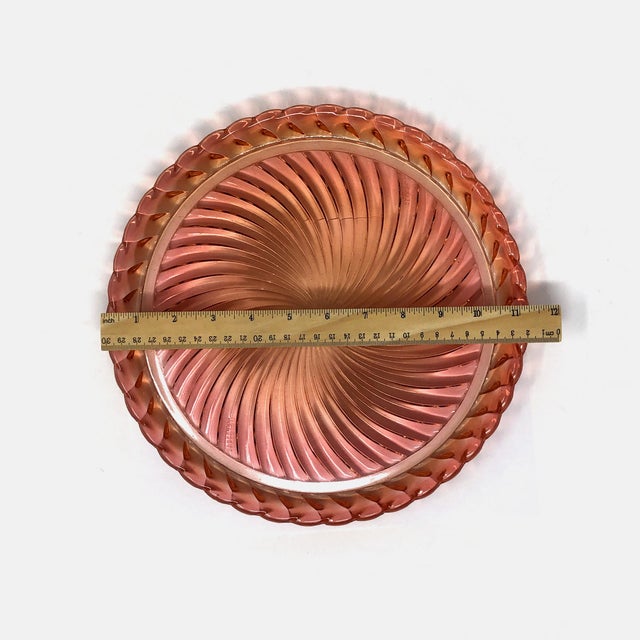 Elevate your vanity, dresser, or display case with this stunning Large Antique Baccarat Rose Tiente Round Glass Tray....