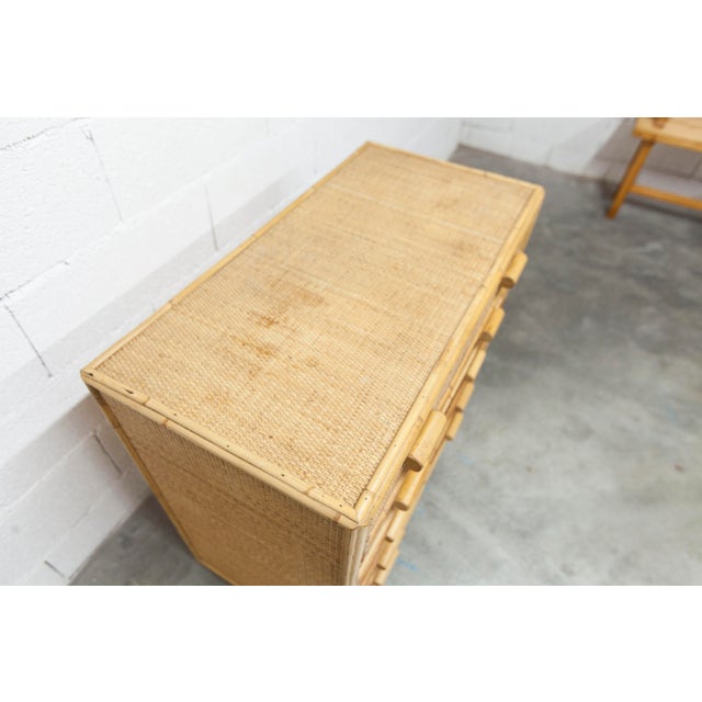 Vintage Rattan Chest of Drawers, 1970 For Sale - Image 4 of 17