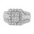 Modern and glamorous, this beautiful cocktail ring her a central cluster of natural, princess-cut diamonds and is flanked...