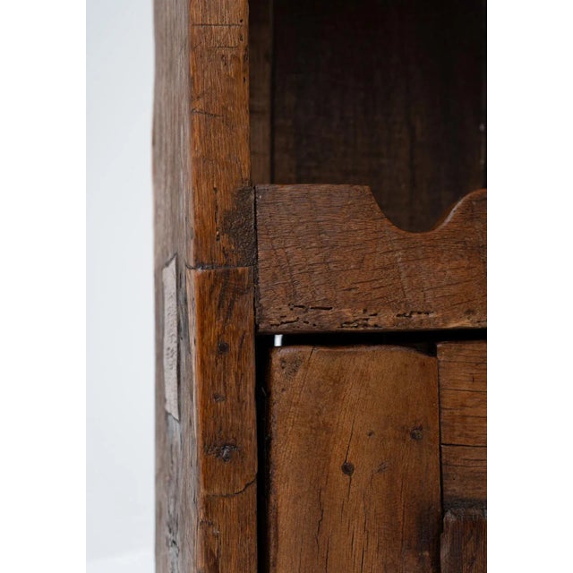 Brown Rustic Folk Art Travail Populaire Cabinet, France, 19th Century For Sale - Image 8 of 12