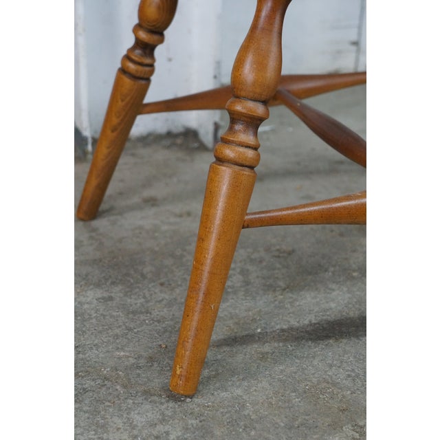 Brown 6 Vintage Kli Logatec Slovenia Windsor Style Solid Maple Bow Back Dining Chairs For Sale - Image 8 of 18