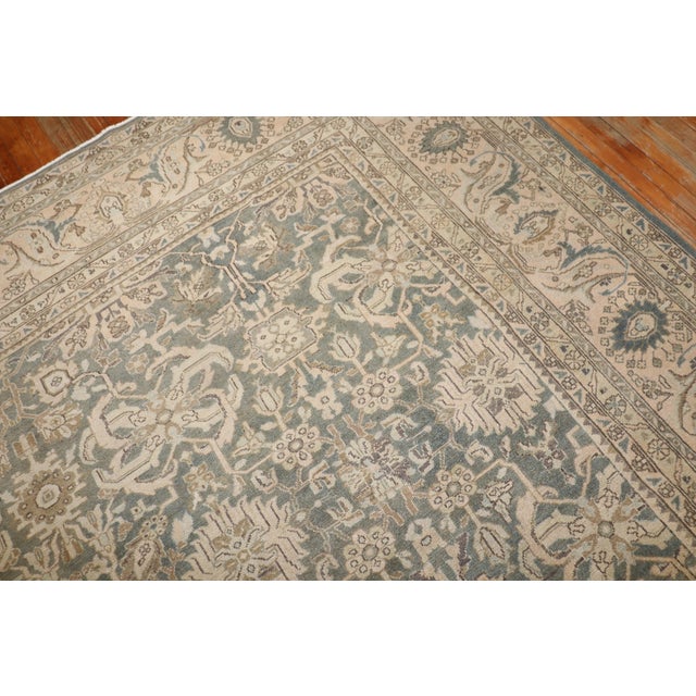 Vintage Zabihi Collection Green Brown Room Size Persian Malayer Rug - 10'8" x 13'10" For Sale - Image 11 of 11