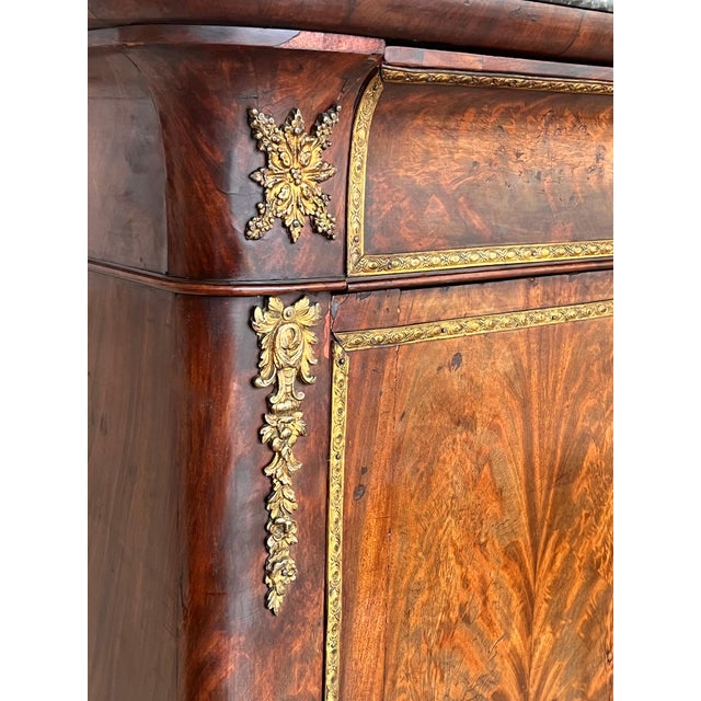 19th Century Empire Drop-Front Oak Secretary Desk or Abattant, Chest France For Sale - Image 4 of 18