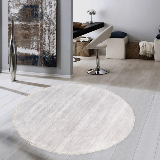 Traditional Serapi Silver Area Rug-Round 7' 11" For Sale - Image 3 of 3