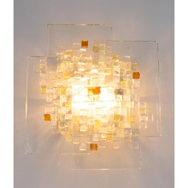 Mid-Century Brutalist Murano Glass Wall Sconce, Italy, 1970s For Sale - Image 15 of 16