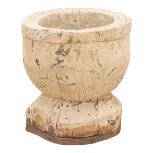 Rustic Bleached Wood Ukhali Pot