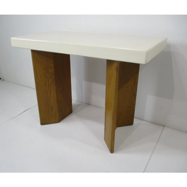 Mid-Century Modern Paul Frankl Cork Top Console Table for Johnson Brothers Furniture Co. For Sale - Image 3 of 10