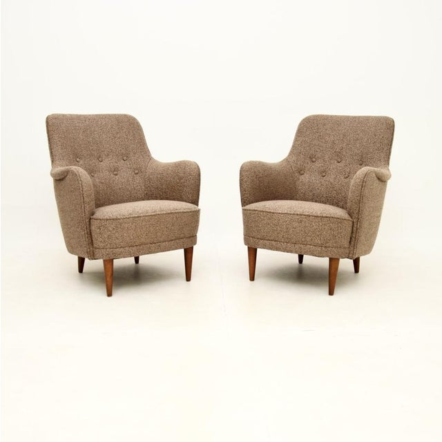 Wood Vintage Swedish Samsas Armchairs attributed to Carl Malmsten, 1960, Set of 2 For Sale - Image 7 of 7