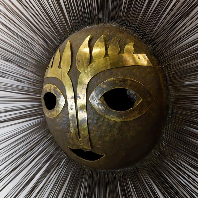 Brutalist 1970s Monumental Surreal Brutalist Sun Sculpture in Brass and Bronze by Emaus For Sale - Image 3 of 6