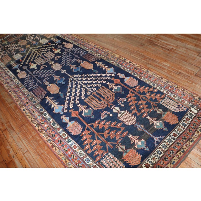 Early 20th Century Zabihi Collection Tribal Persian Weeping Willow Tree Gallery Rug - 5' x 13'2" For Sale - Image 4 of 10