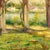 Early 20th Century Joyous Original O/B Post Impressionist Painting of Scenic River Scene With Vine Covered Pergola For Sale - Image 4 of 10