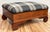 Farmhouse Antique Early American Plaid Upholstery Strorage Footstool For Sale - Image 3 of 10