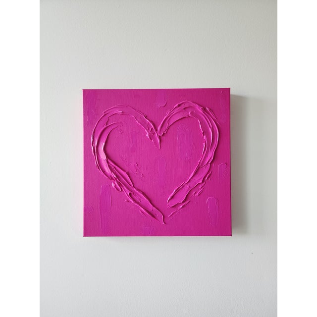 Pink Abstract Heart Painting For Sale - Image 4 of 5