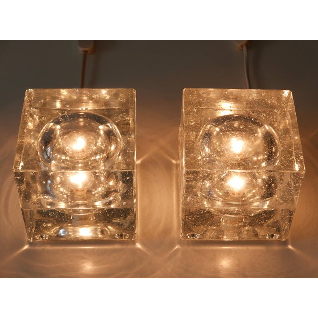 Hand Blown Cubic Table Lamps by Müller & Zimmer, 1970s, Set of 2 For Sale - Image 6 of 18