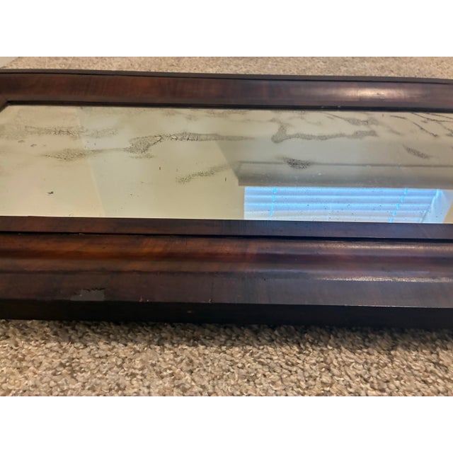 Wood Antique 19th Century American Empire Flame Mahogany Ogee Wall Mirror For Sale - Image 7 of 12
