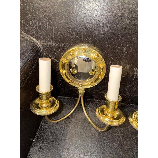 1920s 1920's Federal Style Bronze Sconces With Mirror For Sale - Image 5 of 6