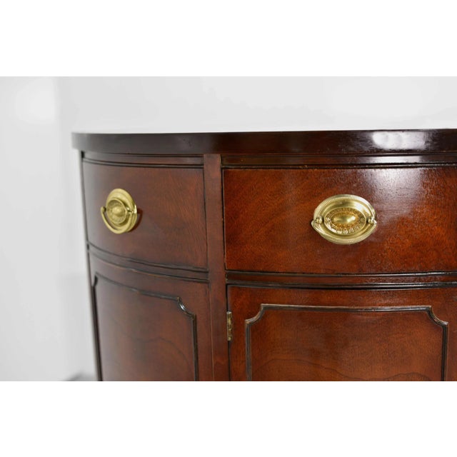 Mid Century Hepplewhite Style Demi Lune Buffet Console Travis Court