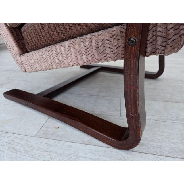 Vintage Danish Lounge Chair in Light Brown Furniture Corduroy, 1970s For Sale - Image 4 of 18