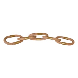 Matthew Izzo Home Otto Natural Rattan Decorative Chain With Brass Detail Decorative Object For Sale