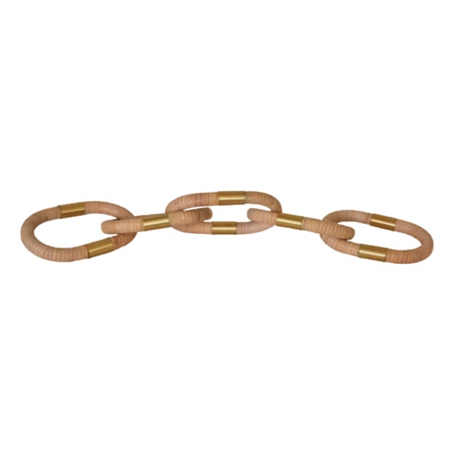 Matthew Izzo Home Otto Natural Rattan Decorative Chain With Brass Detail Decorative Object For Sale