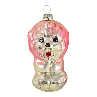 Russian Berry Pink Glass Dog Ornament For Sale