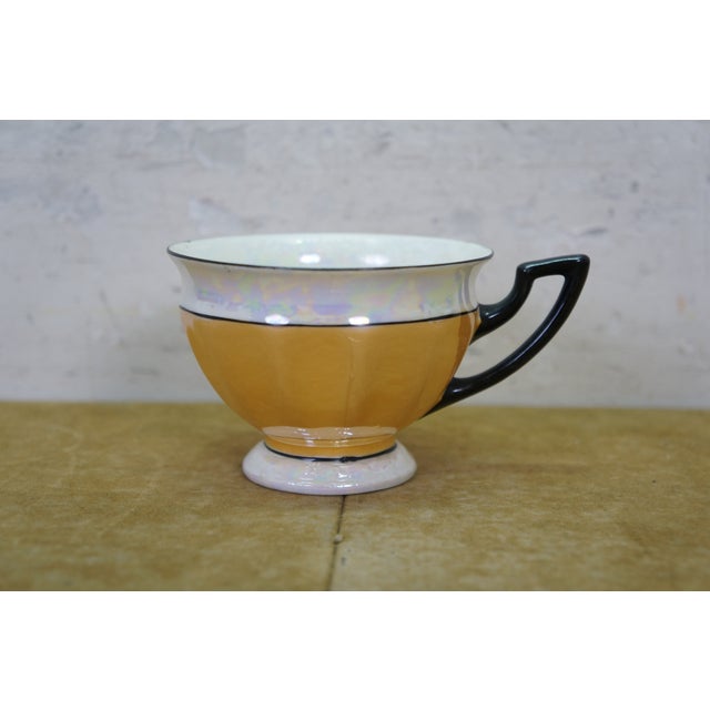 Antique Art Deco Palt Adolf Laufer Bohemian Czech Iridescent Lustreware Tea Set - 21 pcs For Sale - Image 9 of 13