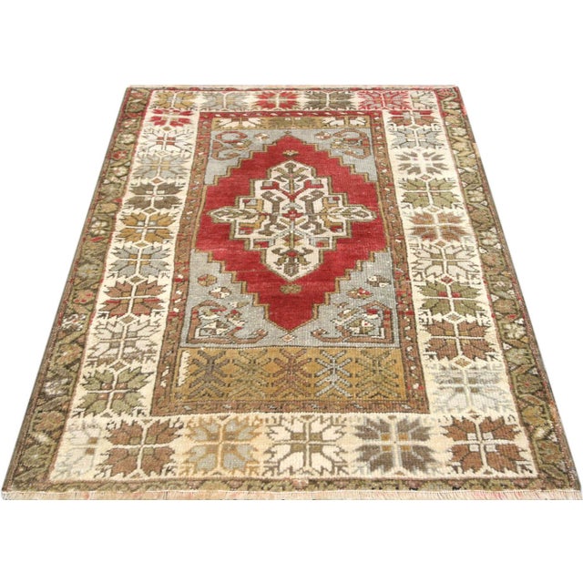 1960s Turkish Oushak Rug For Sale In Los Angeles - Image 6 of 6