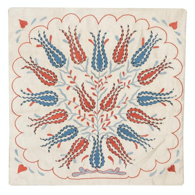 New Hand-Embroidered 100% Silk Cushion Cover – Authentic Uzbek Textile Art Elevate your home décor with this exquisite...