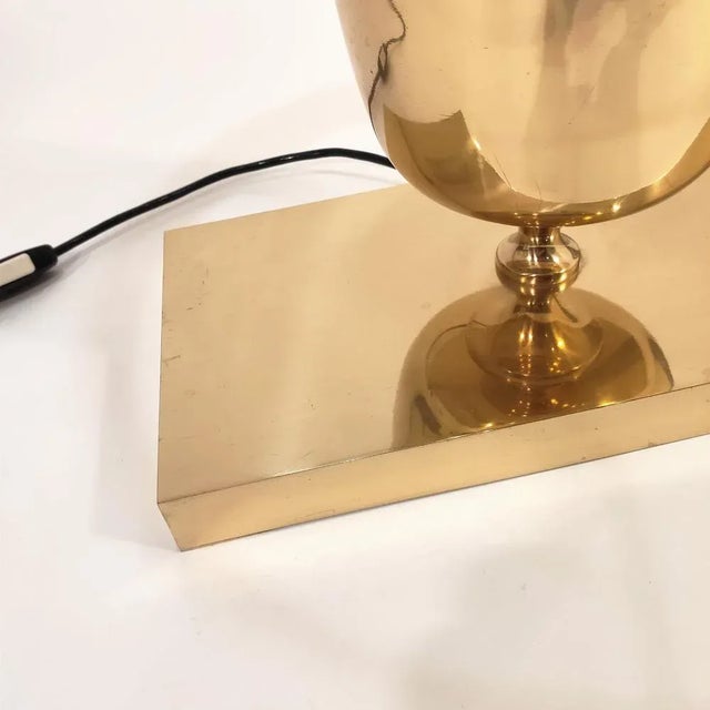Gold French Table Lamp in the style of Philippe Barbier, 1970s For Sale - Image 8 of 10