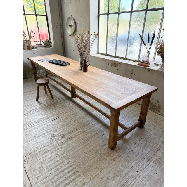 Vintag Farmhouse Table in Pine, 1960s For Sale - Image 9 of 18