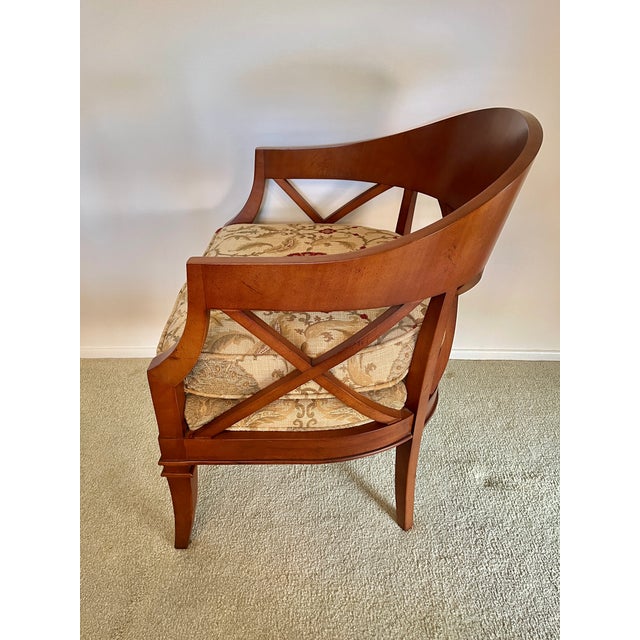 Beige Pearson Wood Open Back Armchair For Sale - Image 8 of 9