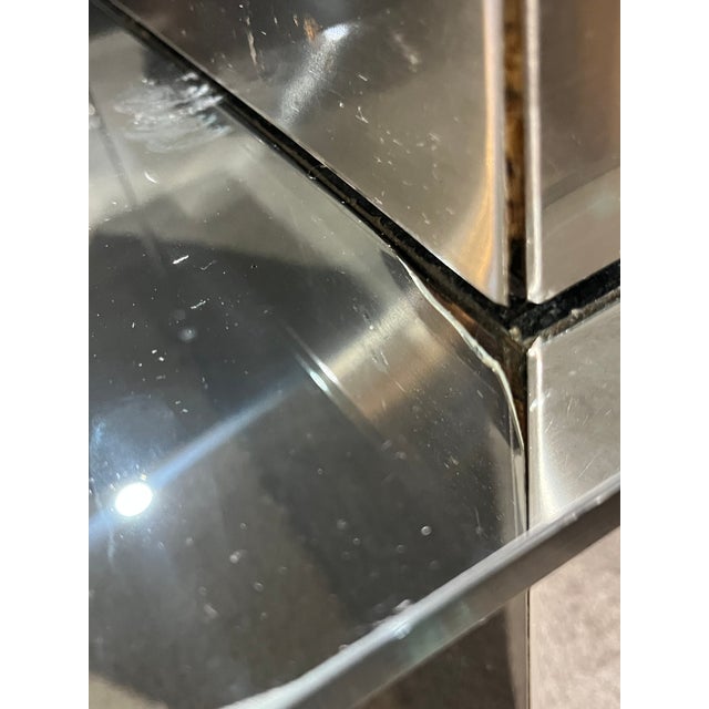 Metal Block Base Coffee Table With Insertable Glass Top | Chairish