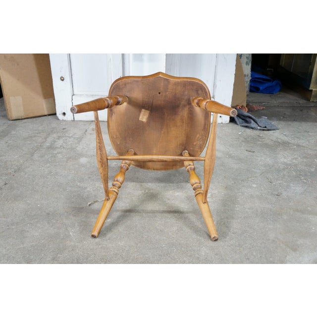 6 Vintage Kli Logatec Slovenia Windsor Style Solid Maple Bow Back Dining Chairs For Sale - Image 16 of 18