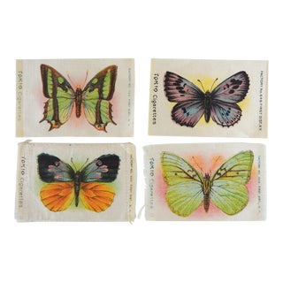 Early 20th Century Butterfly Tobacco Silks - Set of 4 For Sale