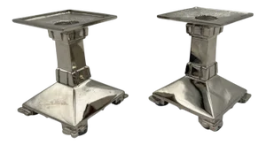 Art Deco Nickel-Plated Bronze Candlesticks, France, 1930, Set of 2