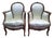 Louis XV Style Bergère Armchairs in Silk, Set of 2 For Sale