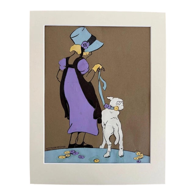 Antique Bess Bruce Cleaveland "Child Life" Poster w/Paper Collage in 11x14 Mat, 3 For Sale