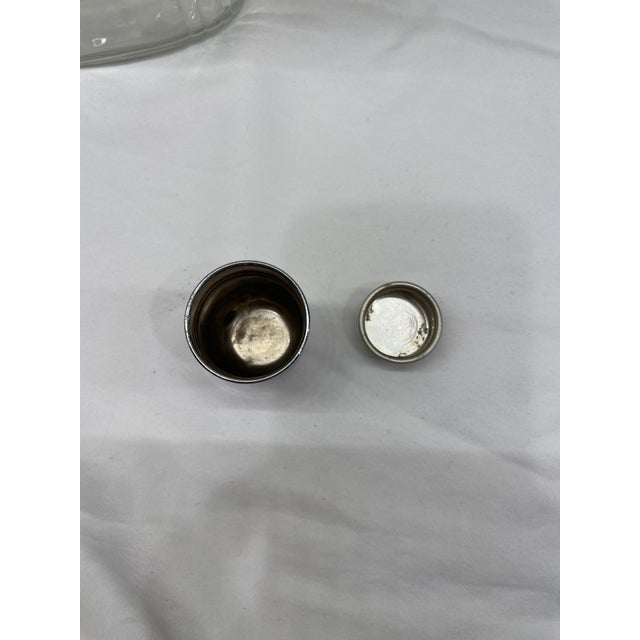 Glass Art Deco Barware - 1930s Glass Hip Flask With Chrome Lid For Sale - Image 7 of 8