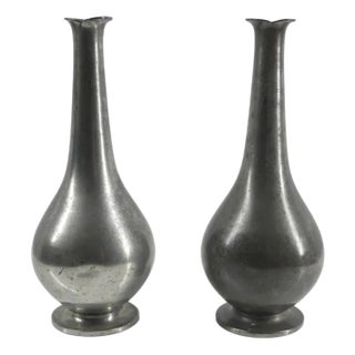 Vintage Art Deco Pewter Vases by Just Andersen, Denmark, 1930s, Set of 2 For Sale