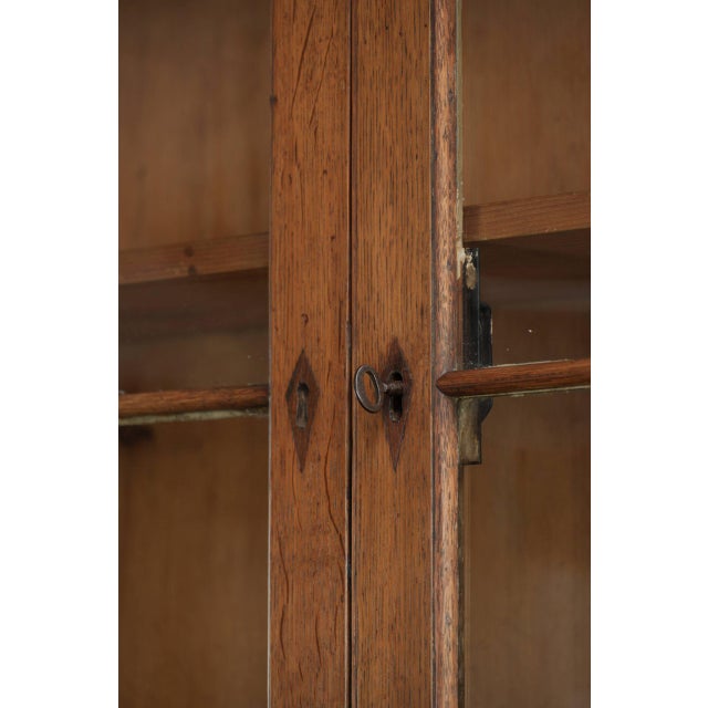 Brown Antique 19th Century Oak Buffet Bookcase with Glass For Sale - Image 8 of 15