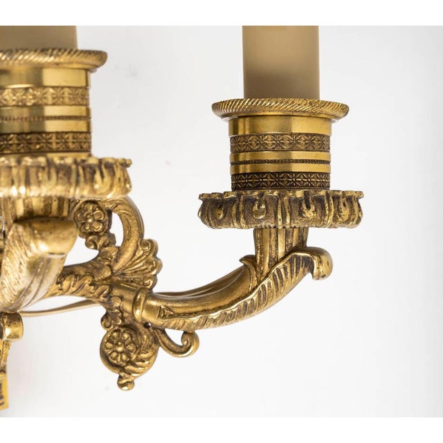 Empire Style Wall Lights in Gilded and Patinated Bronze, Set of 2 For Sale - Image 5 of 9
