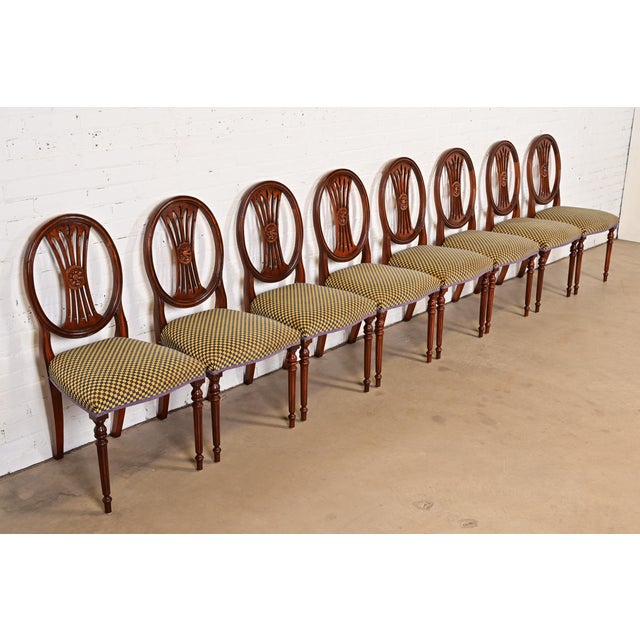 Bevan Funnell Ltd. French Regency Louis XVI Carved Mahogany Dining Chairs by Bevan Funnell, Set of Eight For Sale - Image 4 of 13